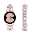 20mm rhinestone décor zinc alloy watch strap for Samsung watch - Rose Pink Supply