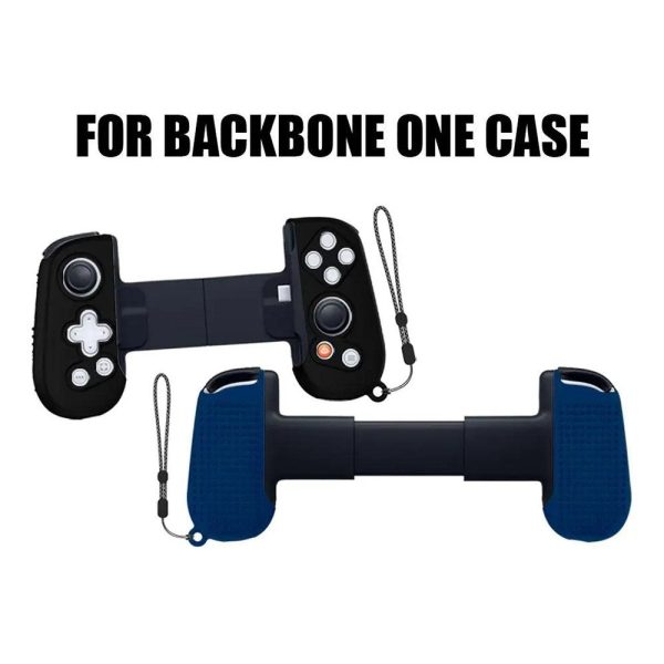 1 Pair Silicone Grip Case Cover for Backbone One Controller Protective Sleeve with Hand Strap - Blue Online Sale