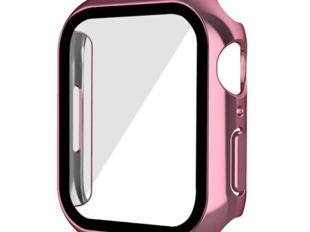 Apple Watch (45mm) electroplating cover with tempered glass - Pink Hot on Sale