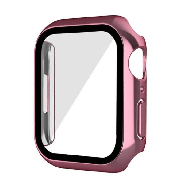 Apple Watch (45mm) electroplating cover with tempered glass - Pink Hot on Sale