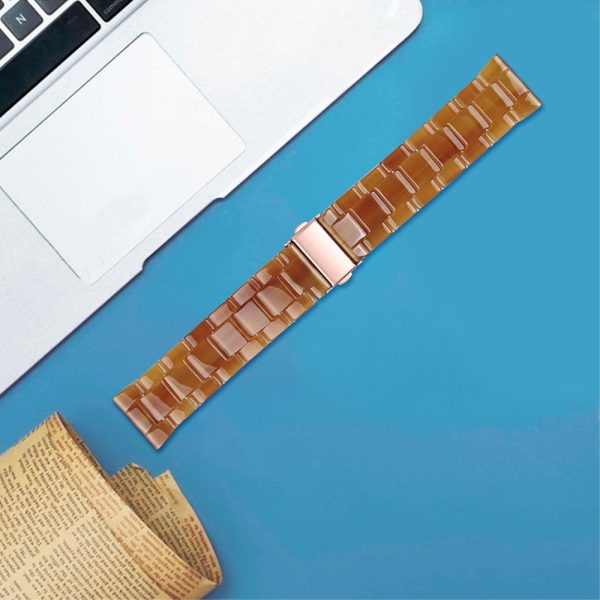 22mm fashionable 3 bead resin watch strap for Amazfit watch - Caramel Color For Discount