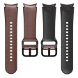 20mm Universal silicone + genuine leather watch strap - Dark Brown Sale