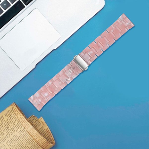 22mm resin stylish watch strap for Fossil watch - Transparent   Pink For Cheap