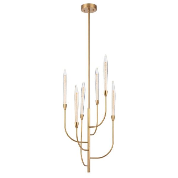 Archer LED Pendant Light 6Lt 18w Antique Gold For Discount