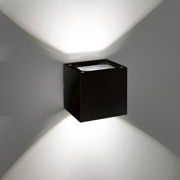 Sole Outdoor Up Down LED Wall Light 2Lt in Dark Grey or White For Sale