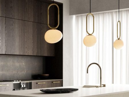 Shapes 22 Pendant Light Brass Opal Glass For Cheap