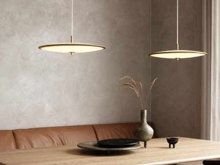 Blanche 42 LED Pendant Light 23w Brushed Brass White Cheap