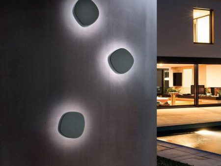 Ciottolo Outdoor LED Wall Light 7w Dark Grey, Corten For Discount