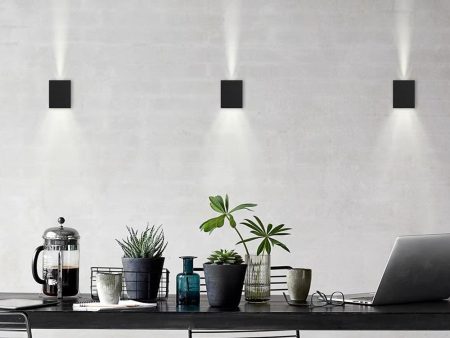 Canto Kubi 2 Outdoor Up Down LED Wall Light in White, Black, Grey, Galvanized Steel or Stainless Steel on Sale