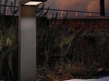 Solar LED Bollard Light in Dark Grey w  Sensor on Sale