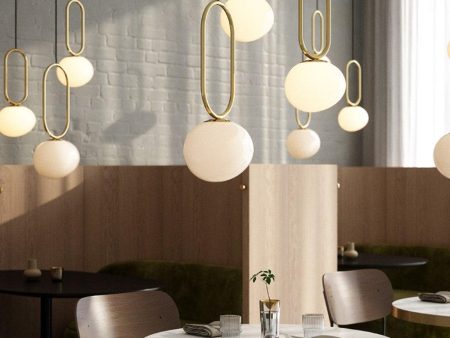 Shapes 27 Pendant Light Brass Opal Glass Fashion