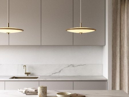 Blanche 32 LED Pendant Light 15w Brushed Brass White on Sale