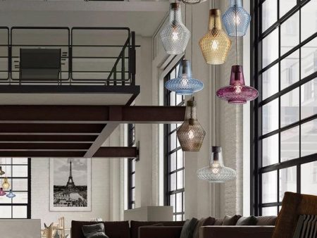 Romeo Pendant Light in Amber, Amethyst, Clear, Grey, Light Blue, Antique Gold, Bronze, Pink or Silver Online Hot Sale