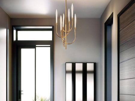 Archer LED Pendant Light 6Lt 18w Antique Gold For Discount